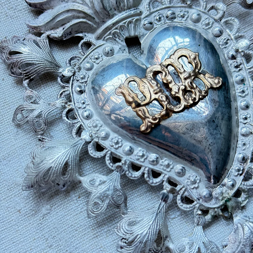 19th-century Italian Ex-Voto Sacred Silver Heart (No. 4-26) - Image 2