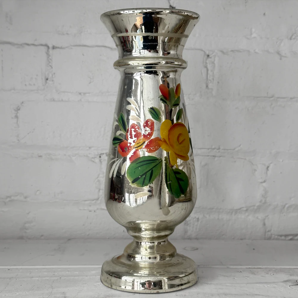 19th-century Mercury Glass Candle Holder (M-07)