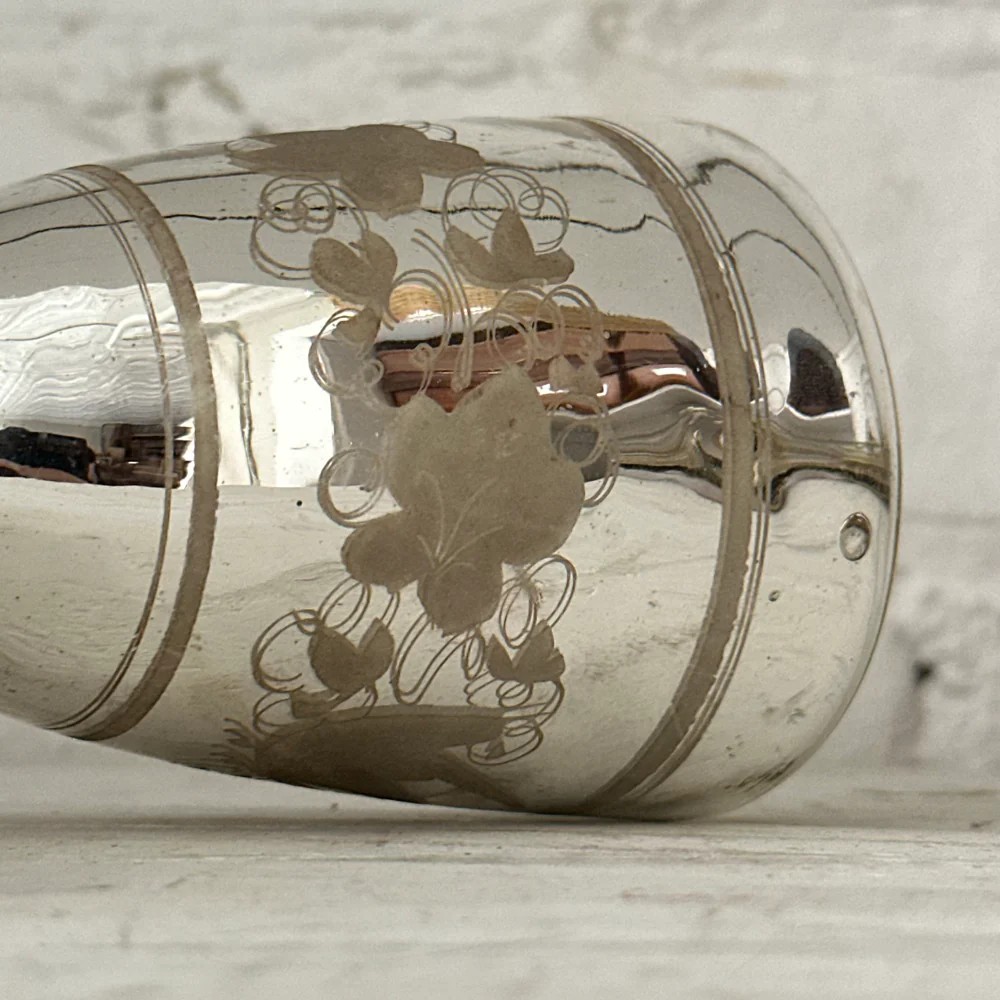 19th-century Mercury Glass Footed Vase (M-16) - Image 3
