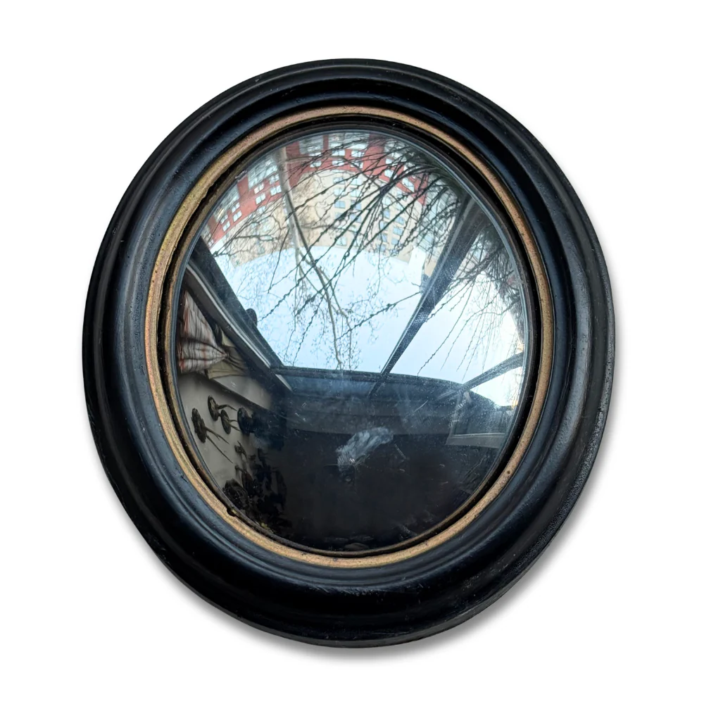 19th-century Small Convex French Mirror #5