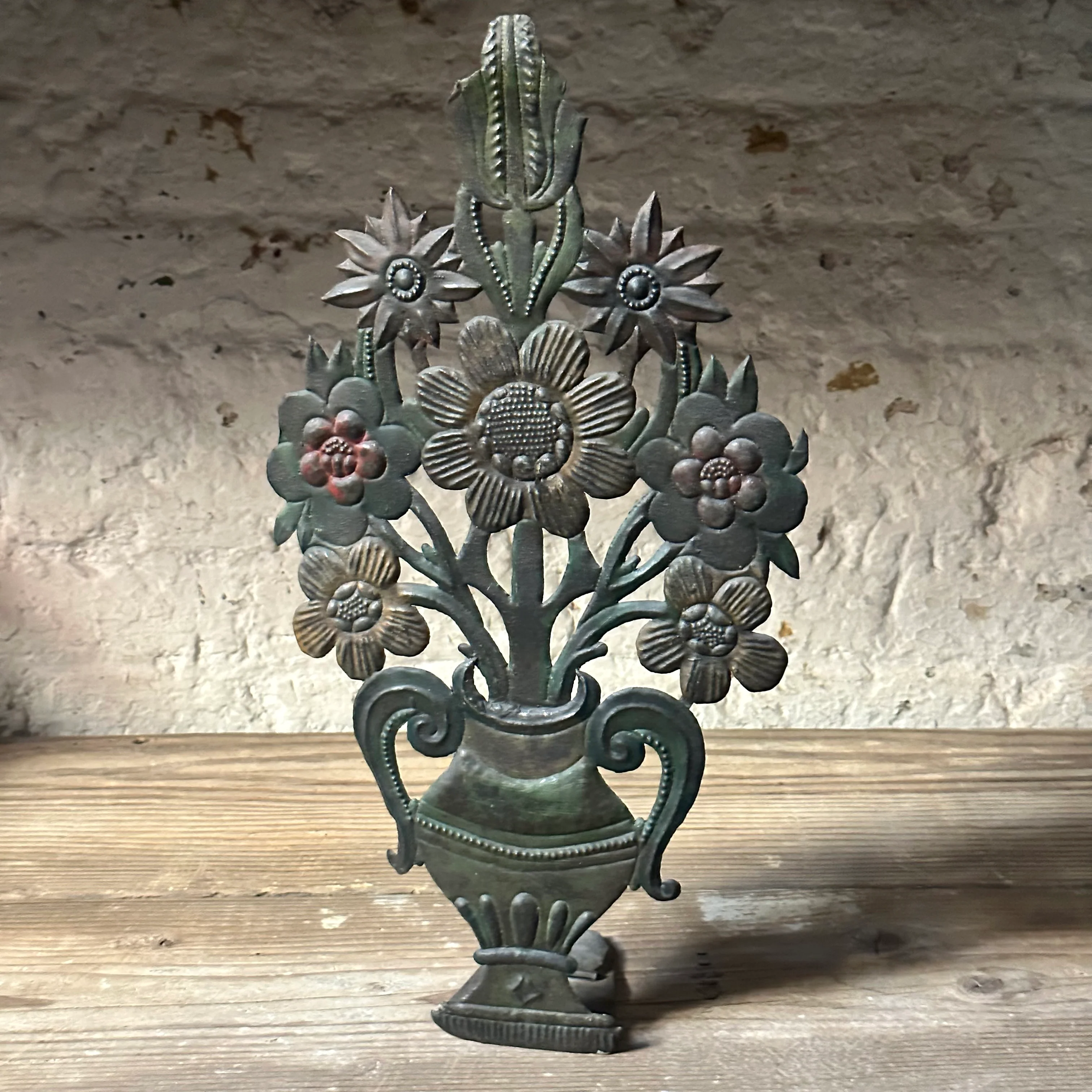 19th-century Spain Continental Tole Floral Altar Ornament (#3)