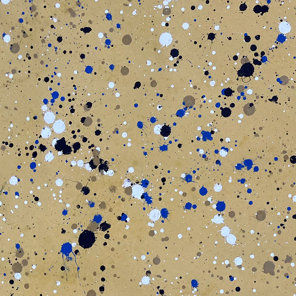 2'11" x 7'11" Black Point Mercantile Splatter Painted Canvas Mat #33 - Image 2