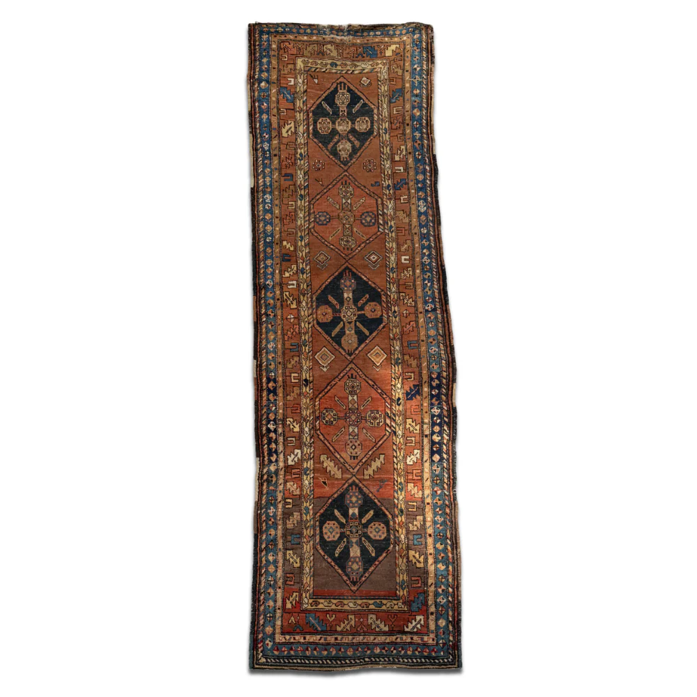 3'5" x 11'11" Antique Caucasian Runner