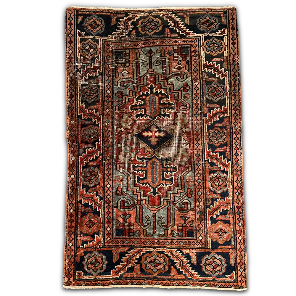 3'9" x 2'8" Antique Heriz Rug (DB12918)