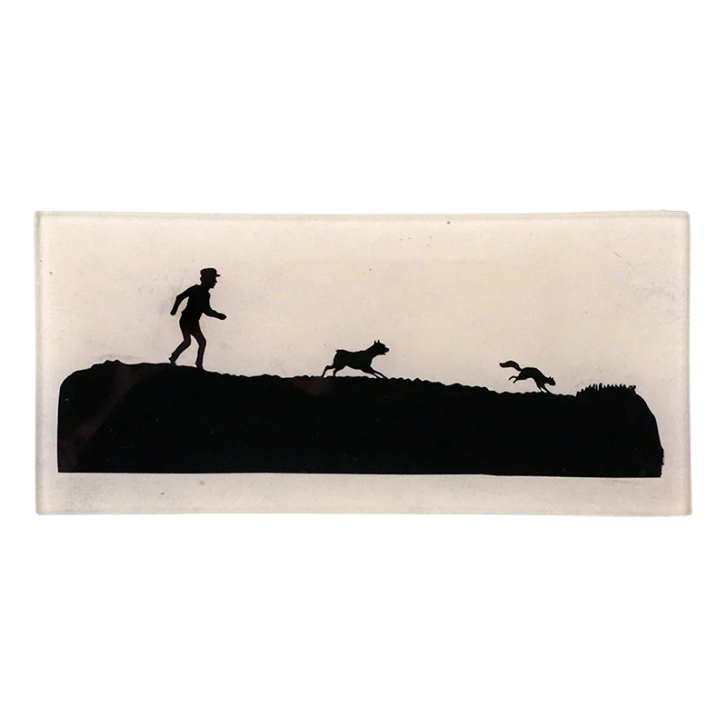 Silhouette - Boy Dog Squirrel
