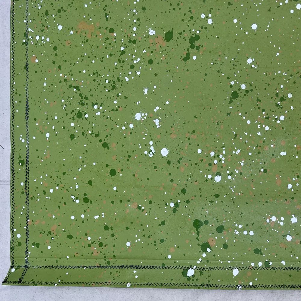3'x 7'8.5" Black Point Mercantile Splatter Painted Canvas Mat #36 - Image 2