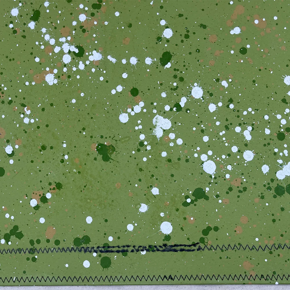 3'x 7'8.5" Black Point Mercantile Splatter Painted Canvas Mat #36 - Image 3