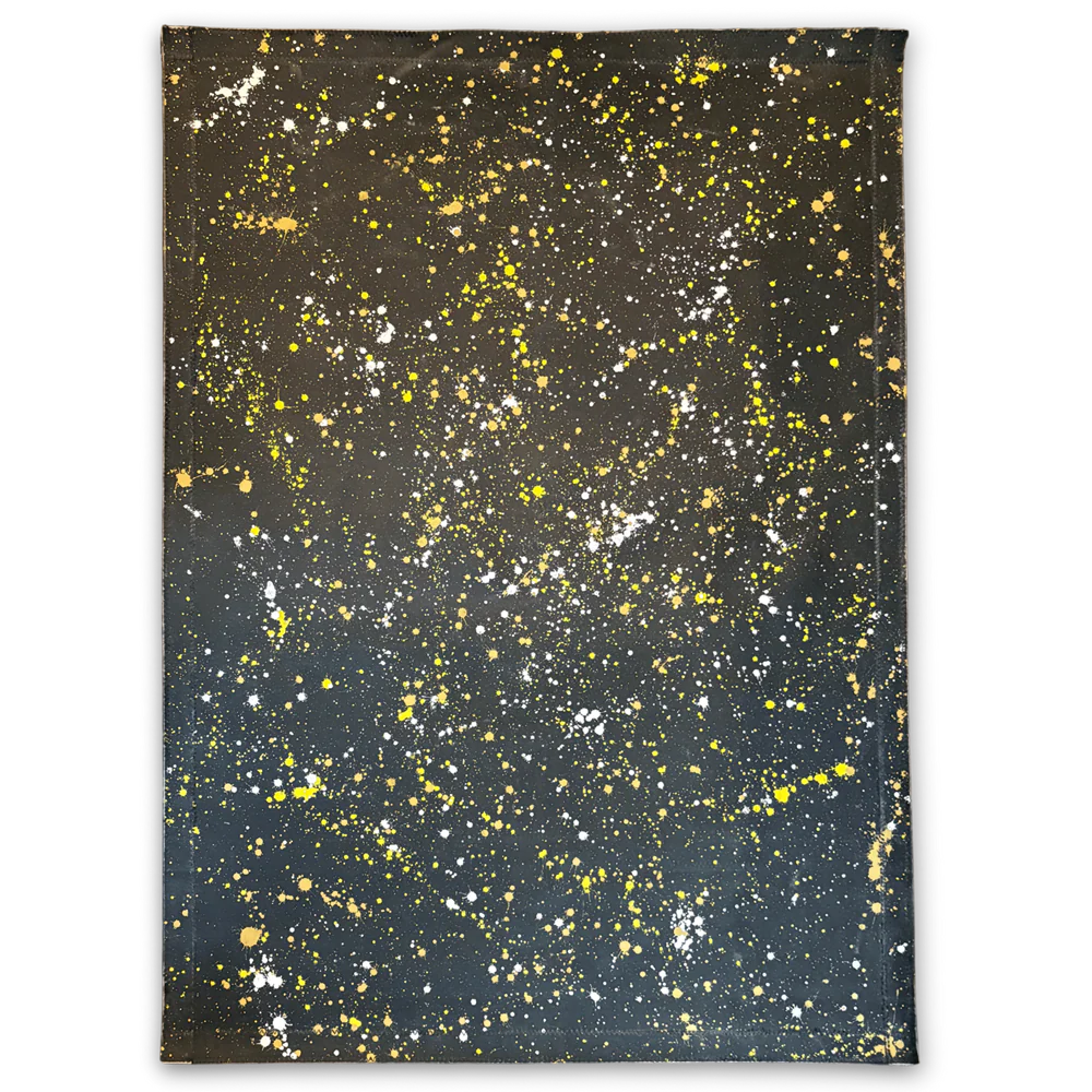 5'8" x 4' Black Point Mercantile Splatter Painted Canvas Mat #29