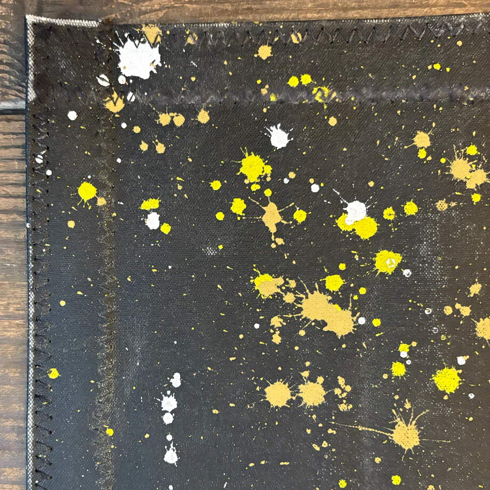 5' 9" x 2' Black Point Mercantile Splatter Painted Canvas Mat #27 - Image 2