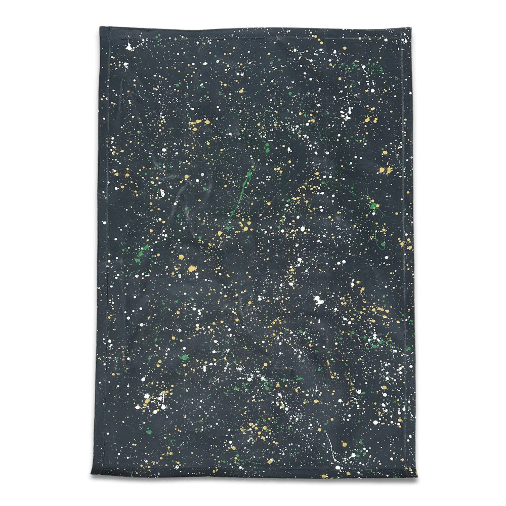 5' x 8' Black Point Mercantile Splatter Painted Canvas Mat #24