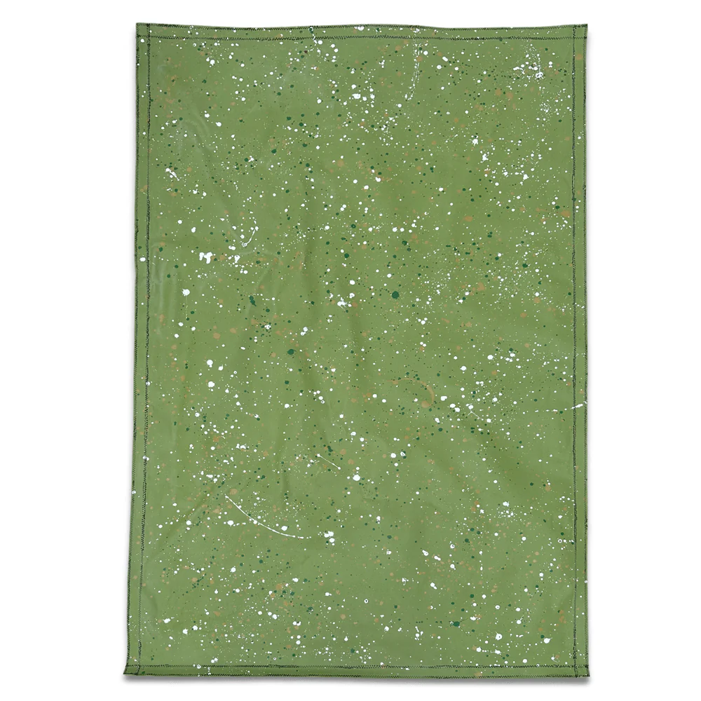 5' 7.5" x 9' Black Point Mercantile Splatter Painted Canvas Mat #25