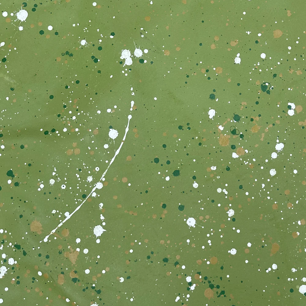 5' 7.5" x 9' Black Point Mercantile Splatter Painted Canvas Mat #25 - Image 2