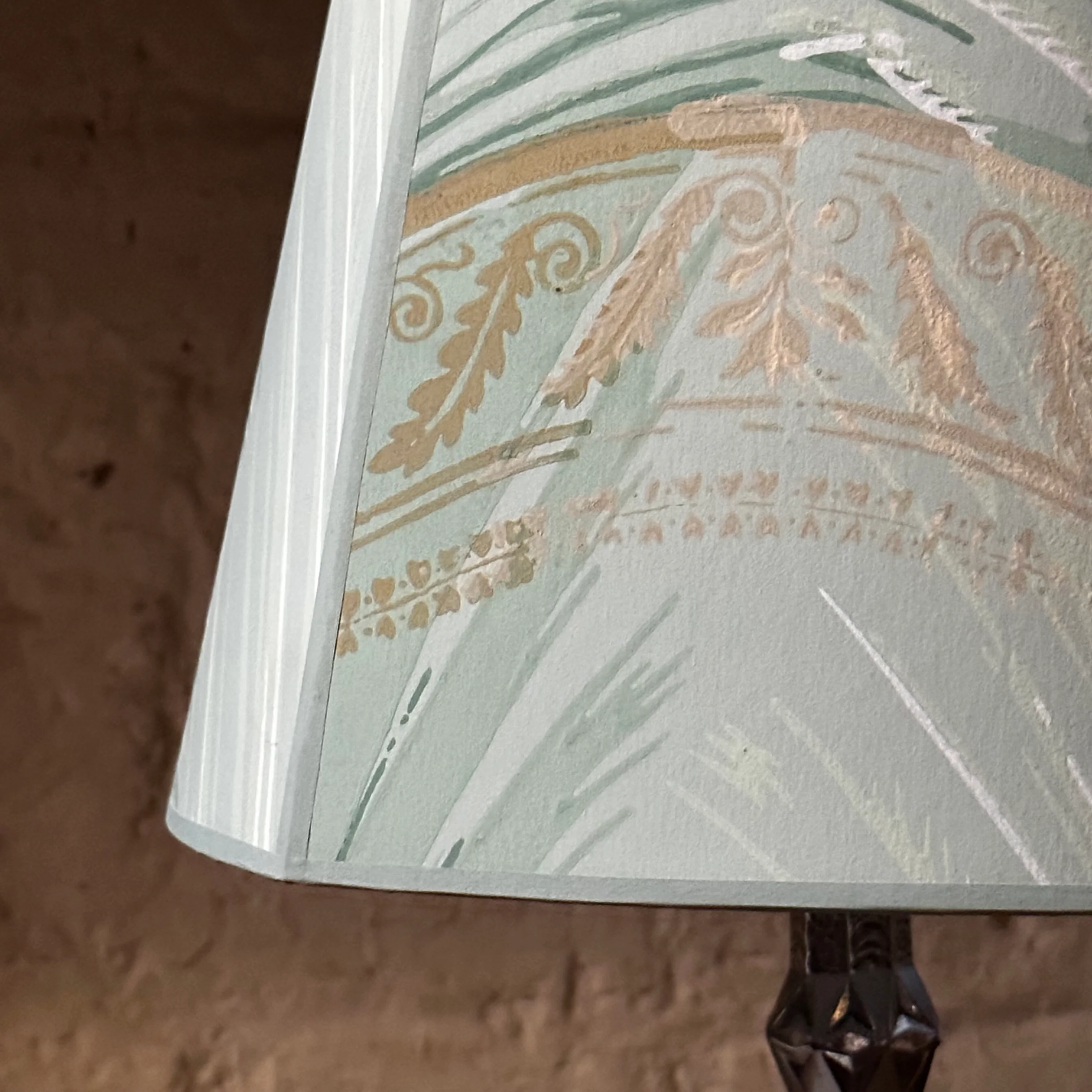 8" H Antique French Paper Custom Lampshade #A10 - Image 3