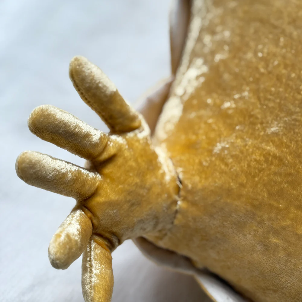 Alba Embroidered Big Silk Velvet Turtle in Corn Yellow - Image 5
