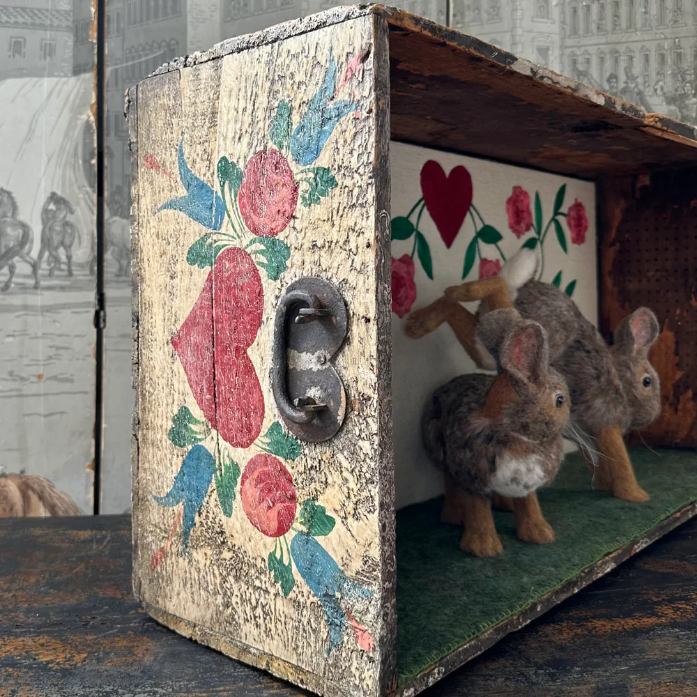 "Among the Roses" Needle Felted Rabbit Diorama - Image 10