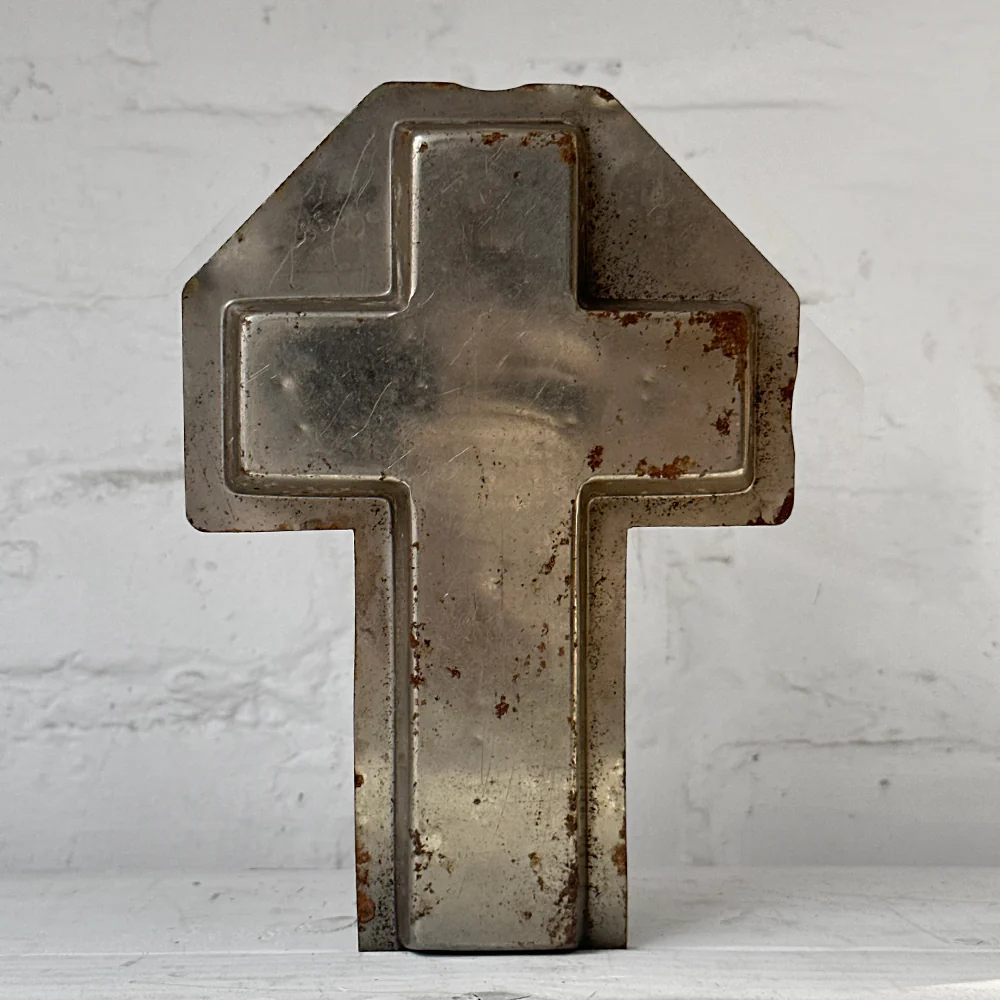 Antique Chocolate Cross Tin Mold (#68)