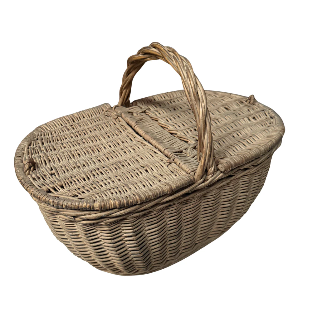 Antique  Double Lidded Picnic Basket