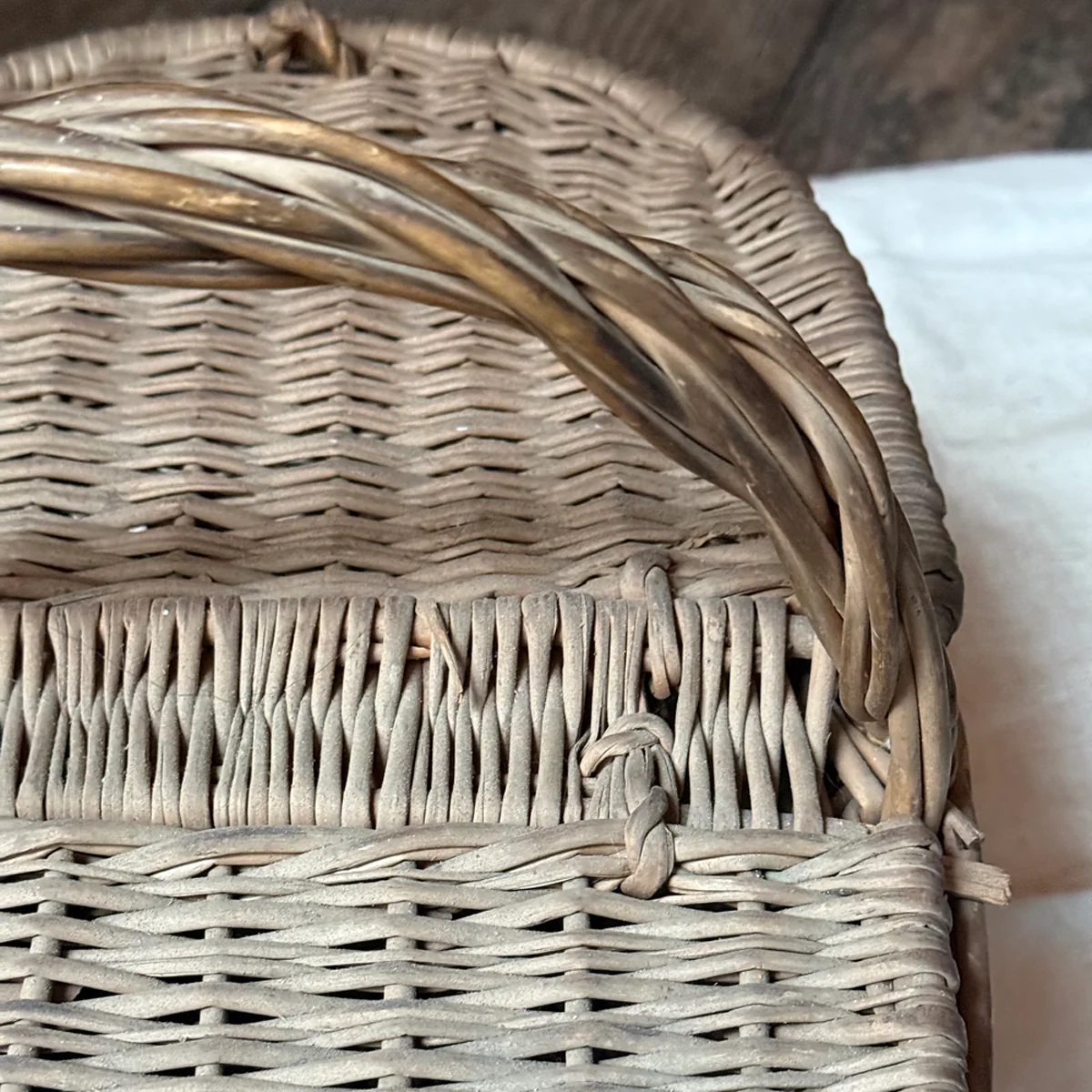 Antique  Double Lidded Picnic Basket - Image 4