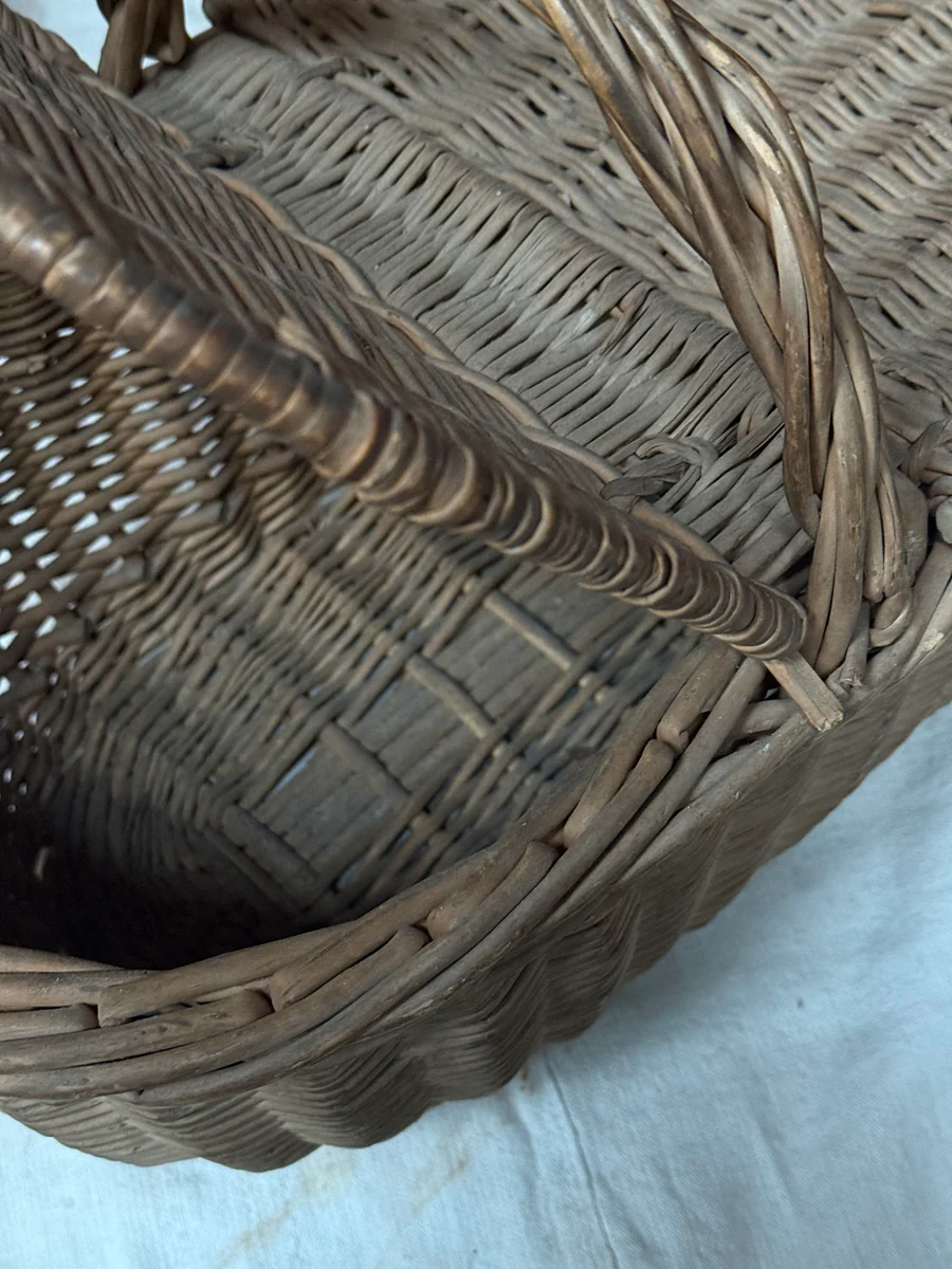 Antique  Double Lidded Picnic Basket - Image 5