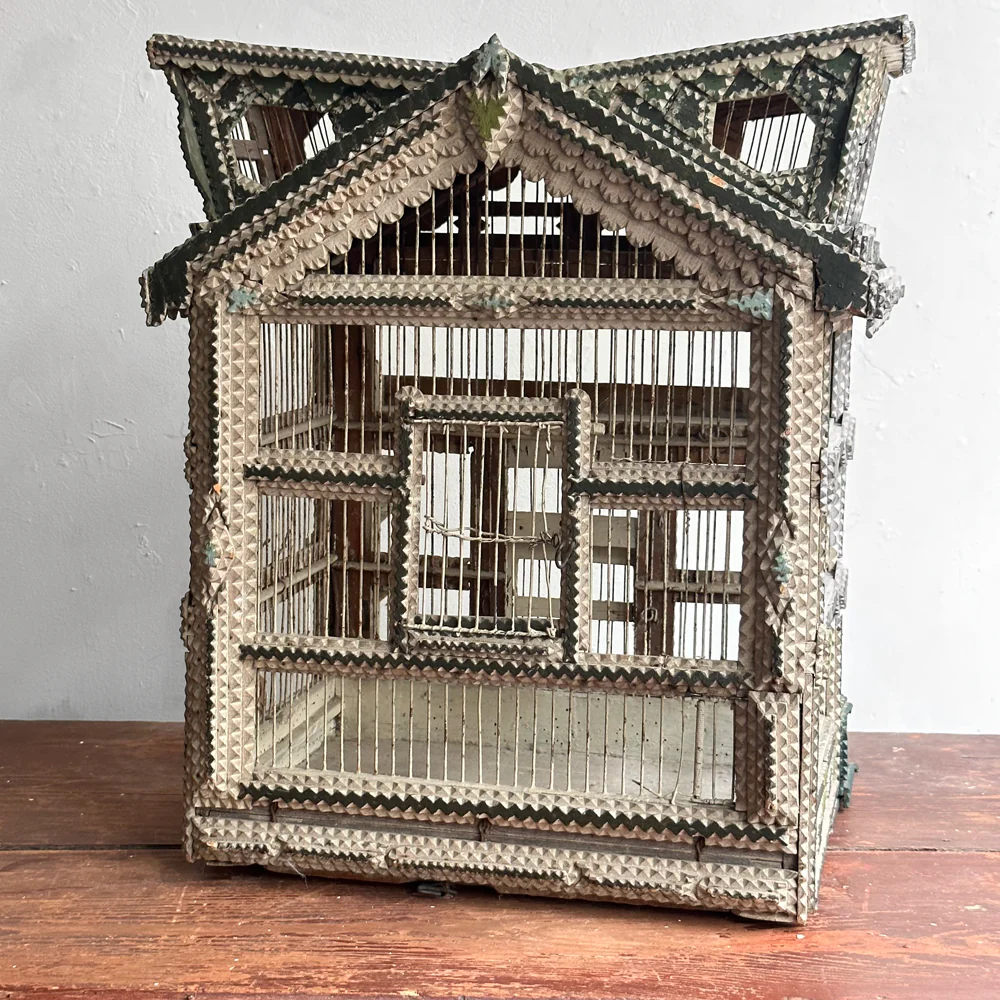 Antique Folk Art Painted Bird House - Image 10