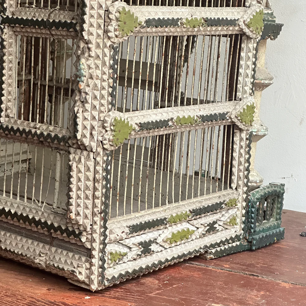 Antique Folk Art Painted Bird House - Image 11