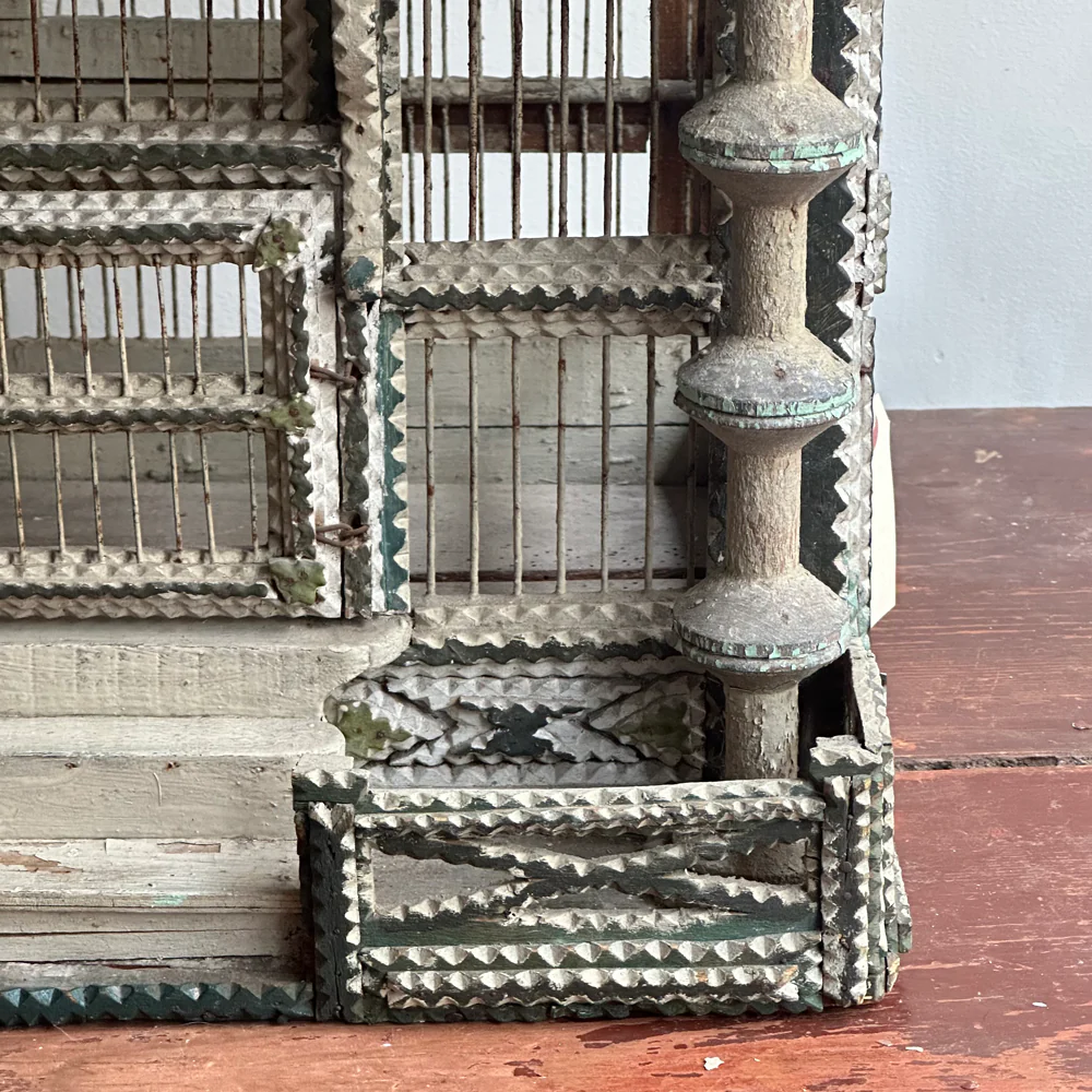Antique Folk Art Painted Bird House - Image 3