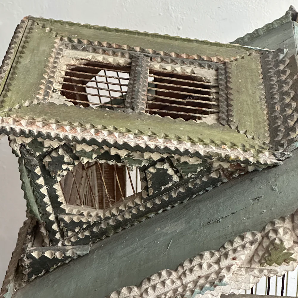 Antique Folk Art Painted Bird House - Image 5
