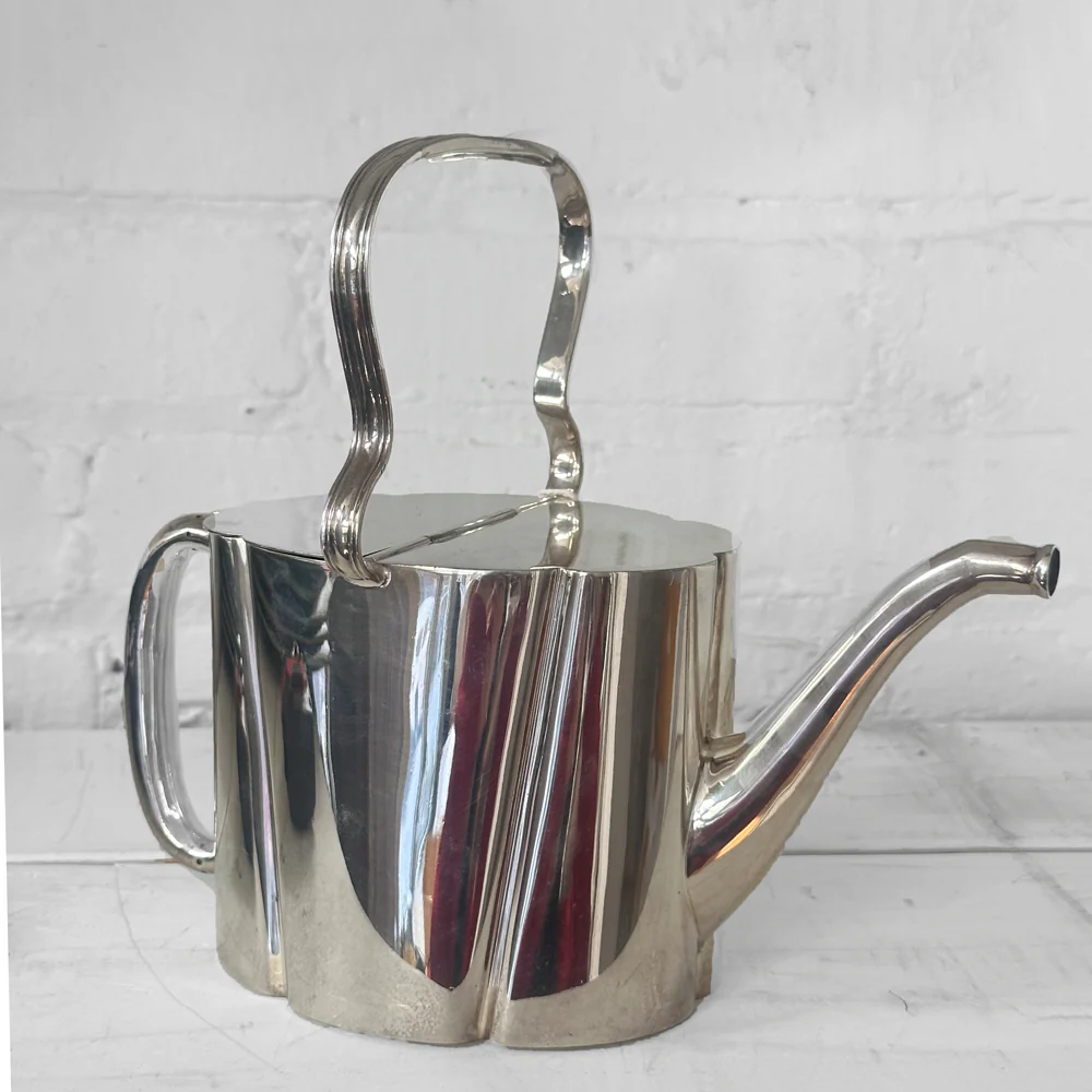 Antique Silver-Plated Watering Can Teapot
