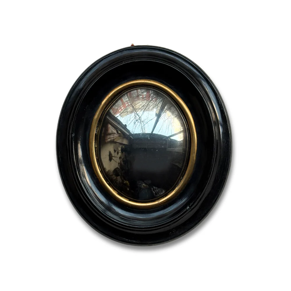 19th-century Small Convex French Mirror #1
