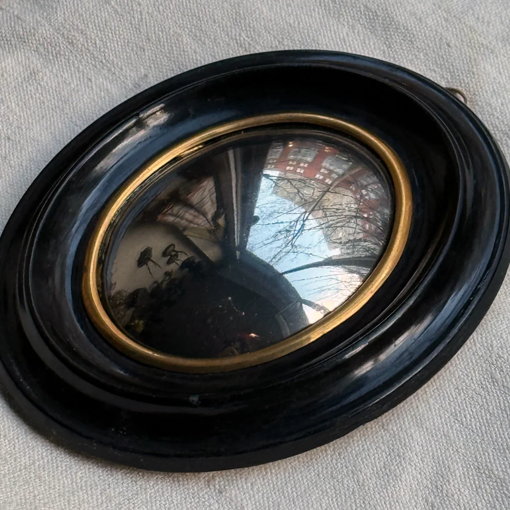 19th-century Small Convex French Mirror #1 - Image 2