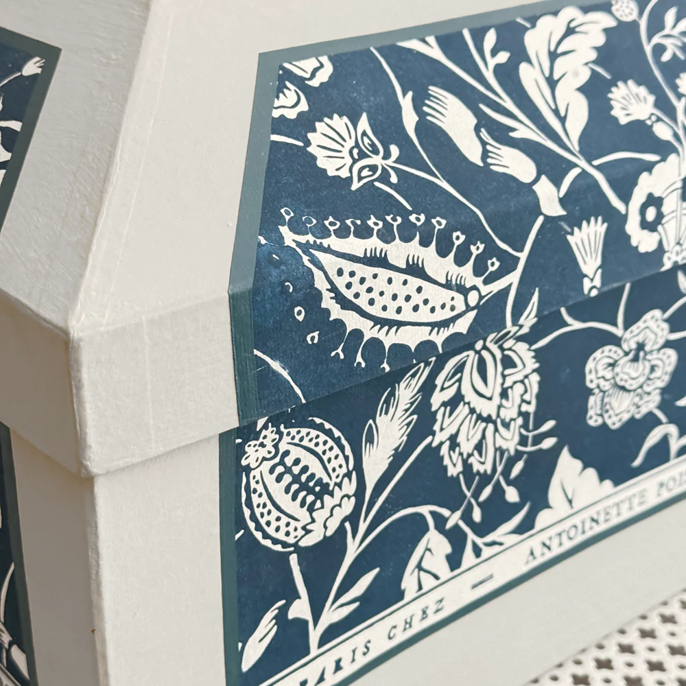 Antoinette Poisson Large Wedding Box in Indienne Indigo" No. 30C - Image 8