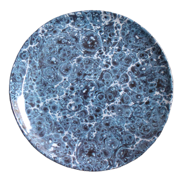 Blue Marble Dessert Plate