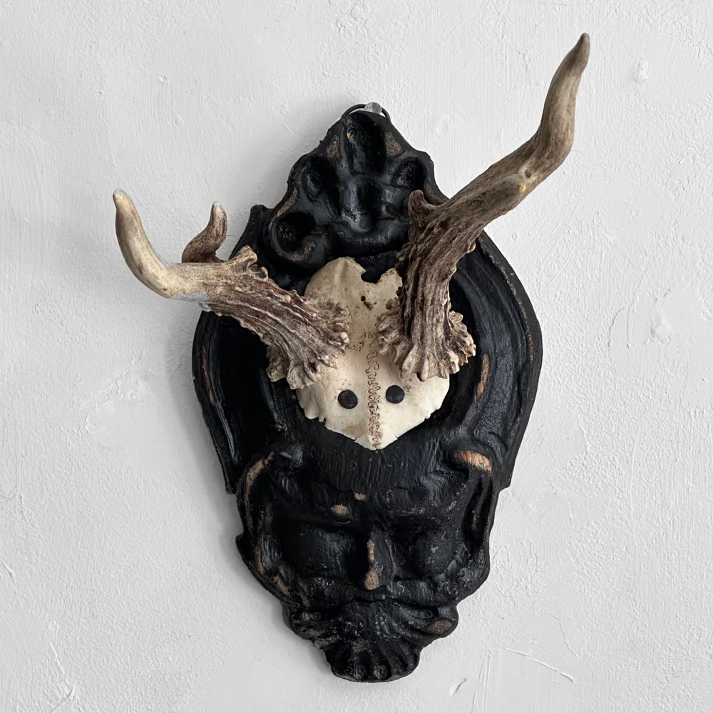 Black Forest Antlers on Carved Plaque (#555)