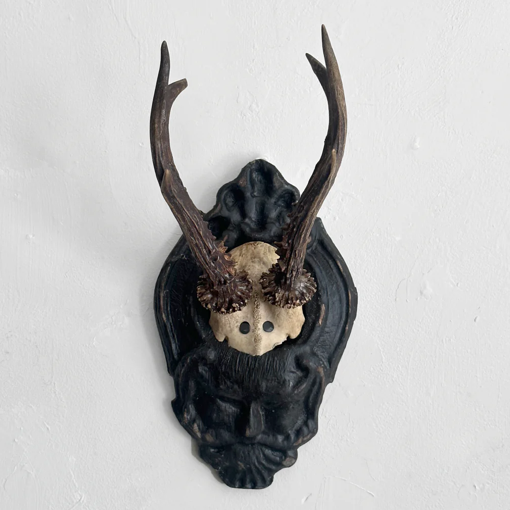 Black Forest Antlers on Carved Plaque (#558)
