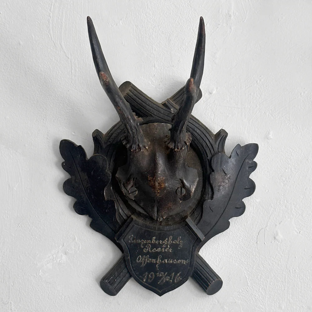 Black Forest Antlers on Carved Plaque (#553)