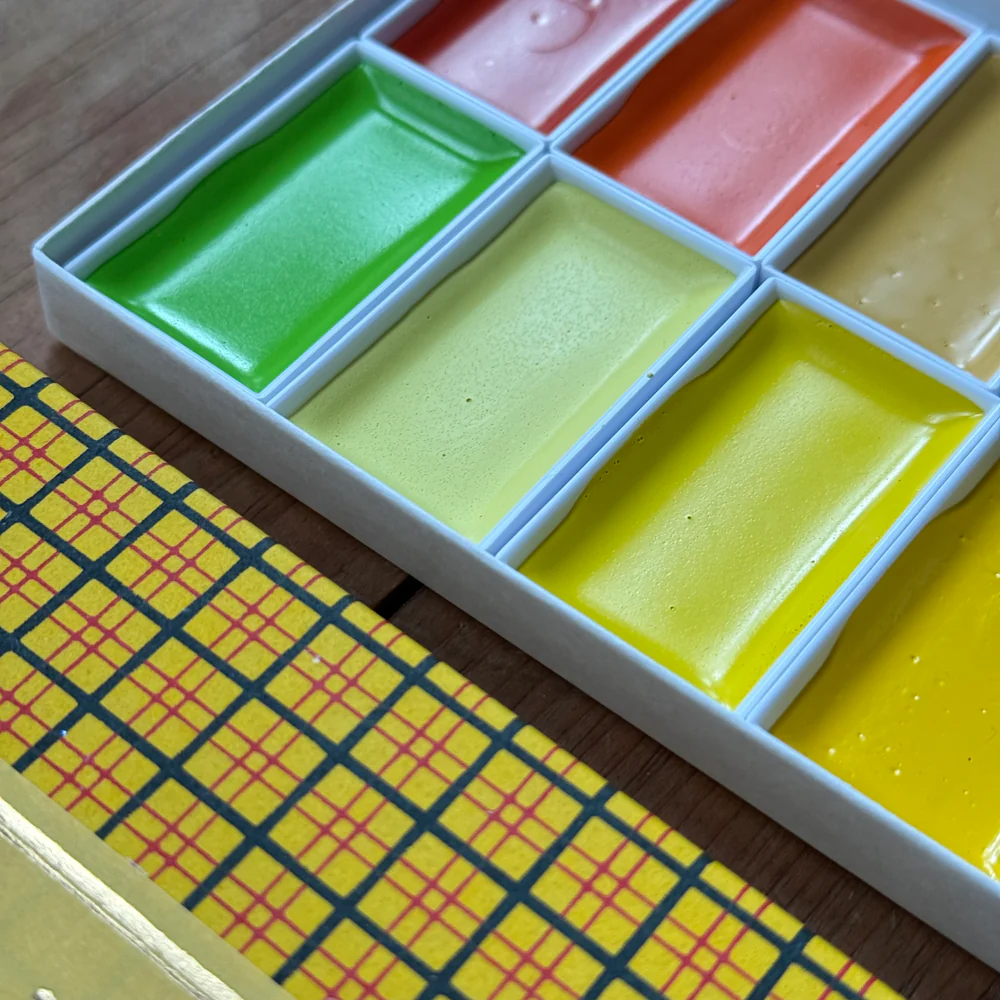 Colorama 8 Japanese Gansai Watercolor Set in Yellow - Image 2