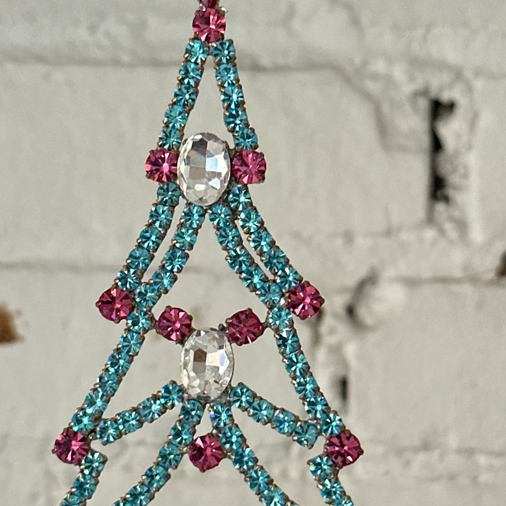 Crystal Jeweled Tree in Blue & Rose - Image 2