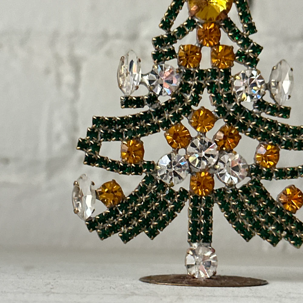 Crystal Jeweled Tree in Green & Gold - Image 2