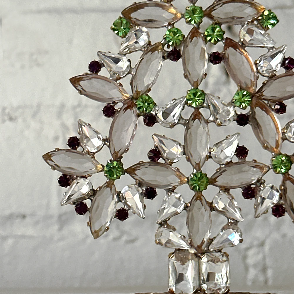 Crystal Jeweled Tree in Green & Navy - Image 2