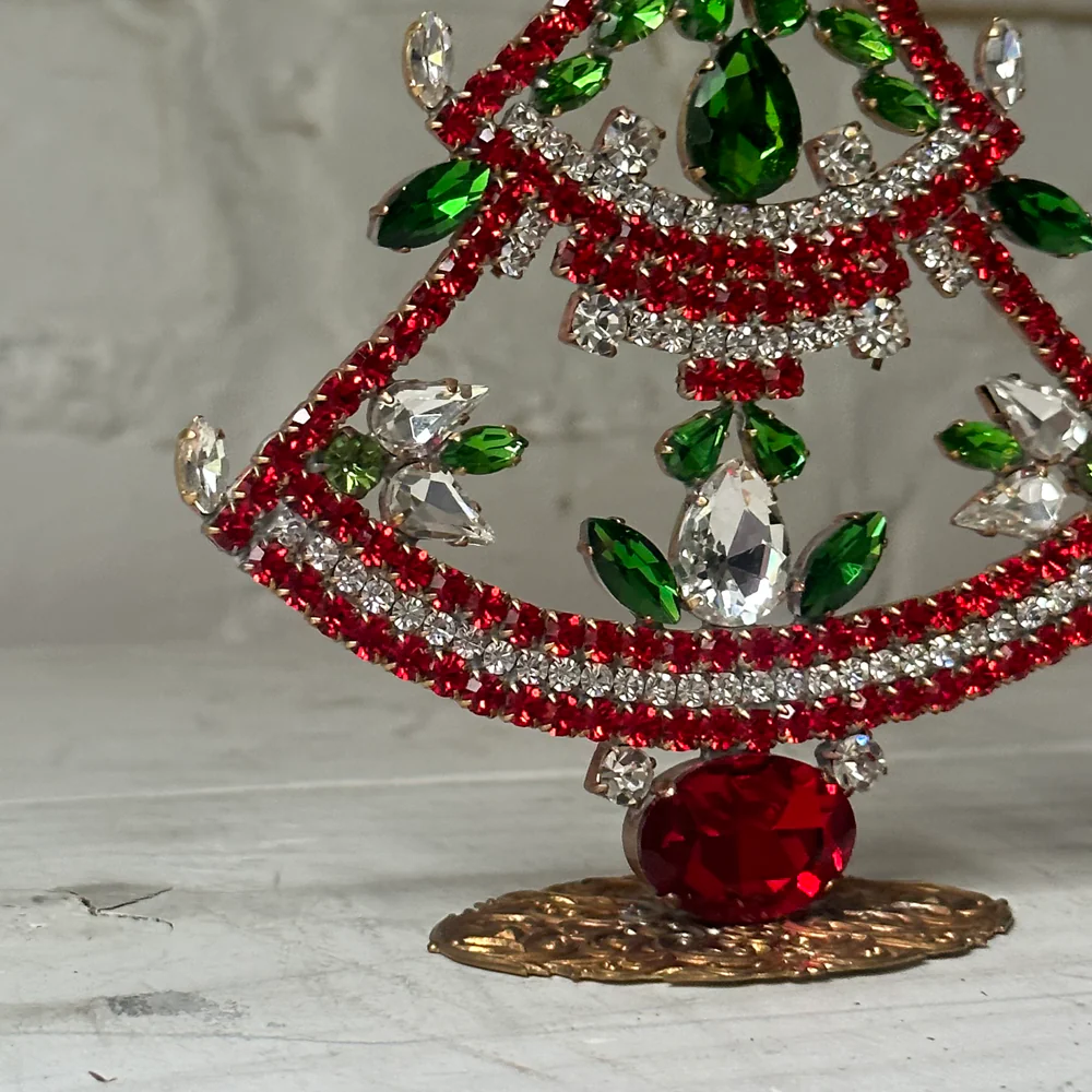 Crystal Jeweled Tree in Red & Green - Image 2