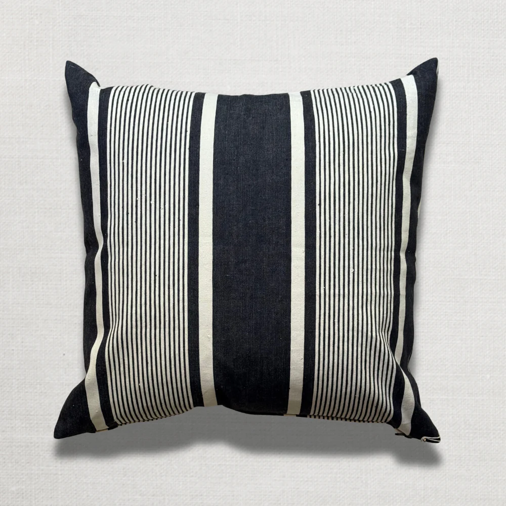 Custom 19th-century French Ticking Pillow (#29)