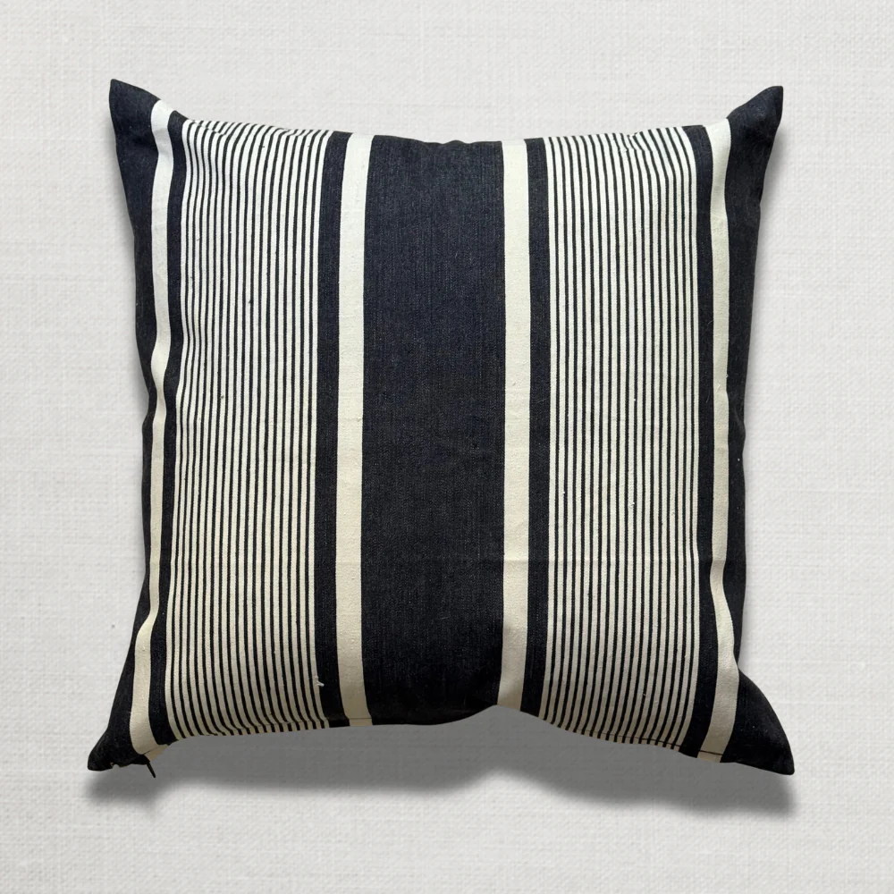 Custom 19th-century French Ticking Pillow (#29) - Image 2