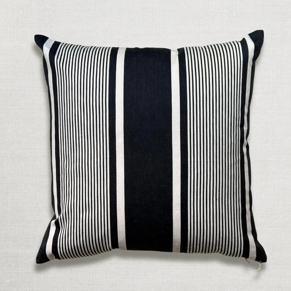 Custom 19th-century French Ticking Pillow (#3-01)