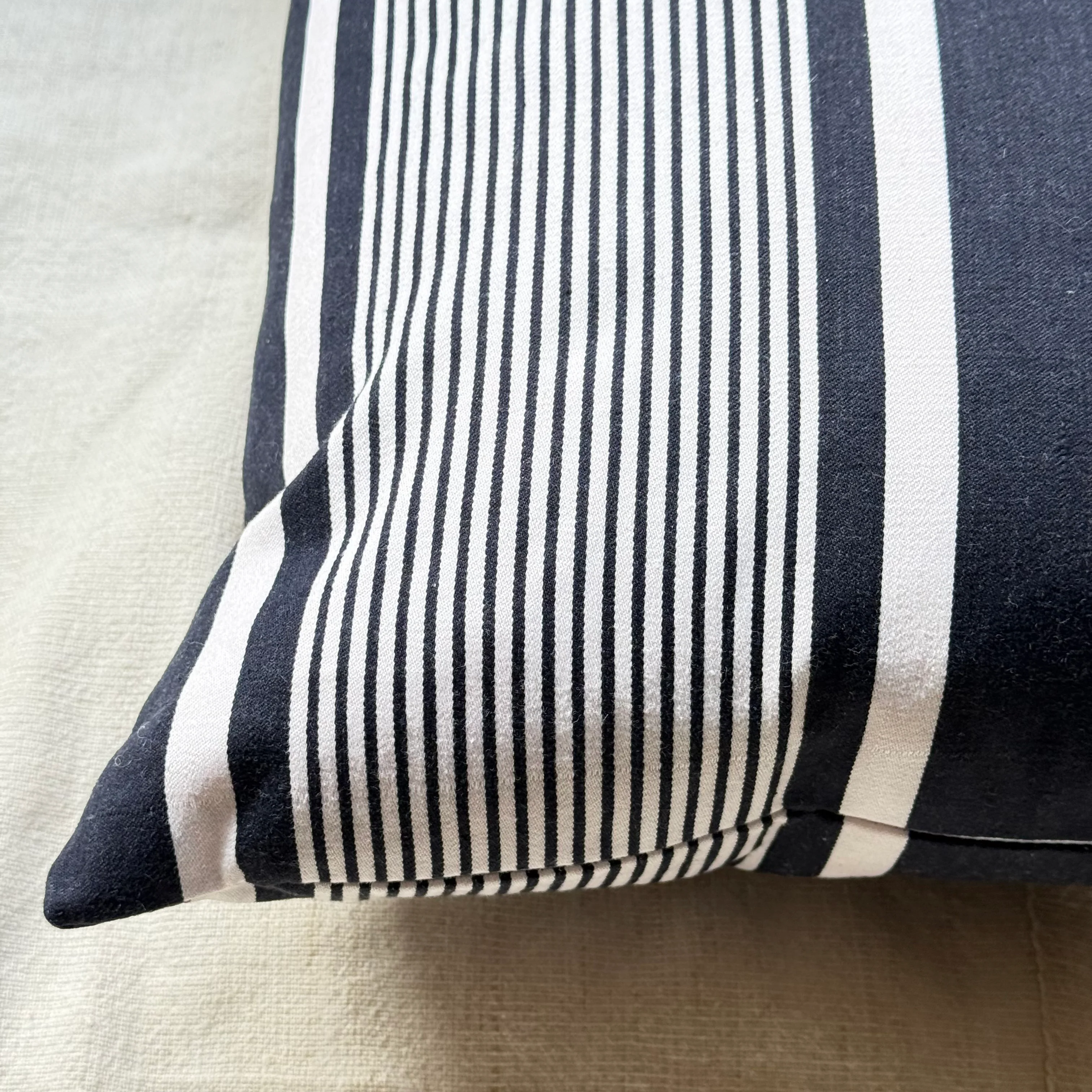 Custom 19th-century French Ticking Pillow (#3-01) - Image 2