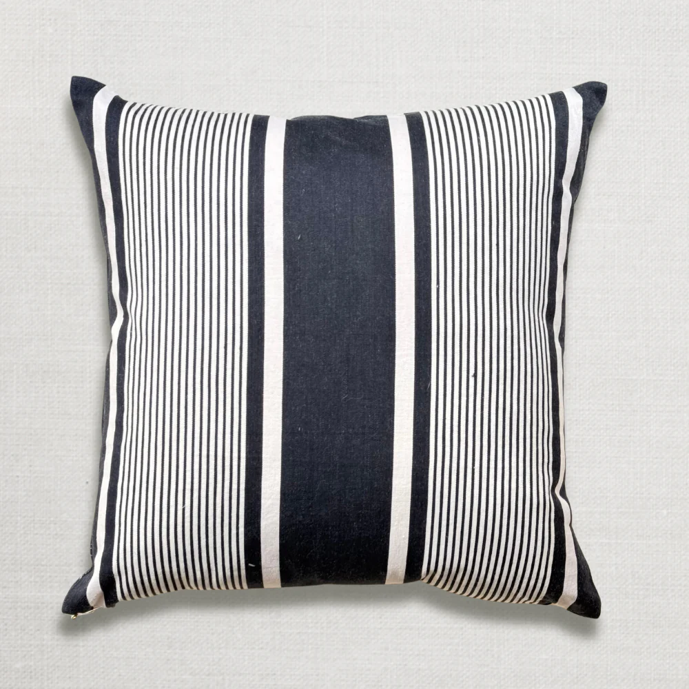 Custom 19th-century French Ticking Pillow (#3-01) - Image 4
