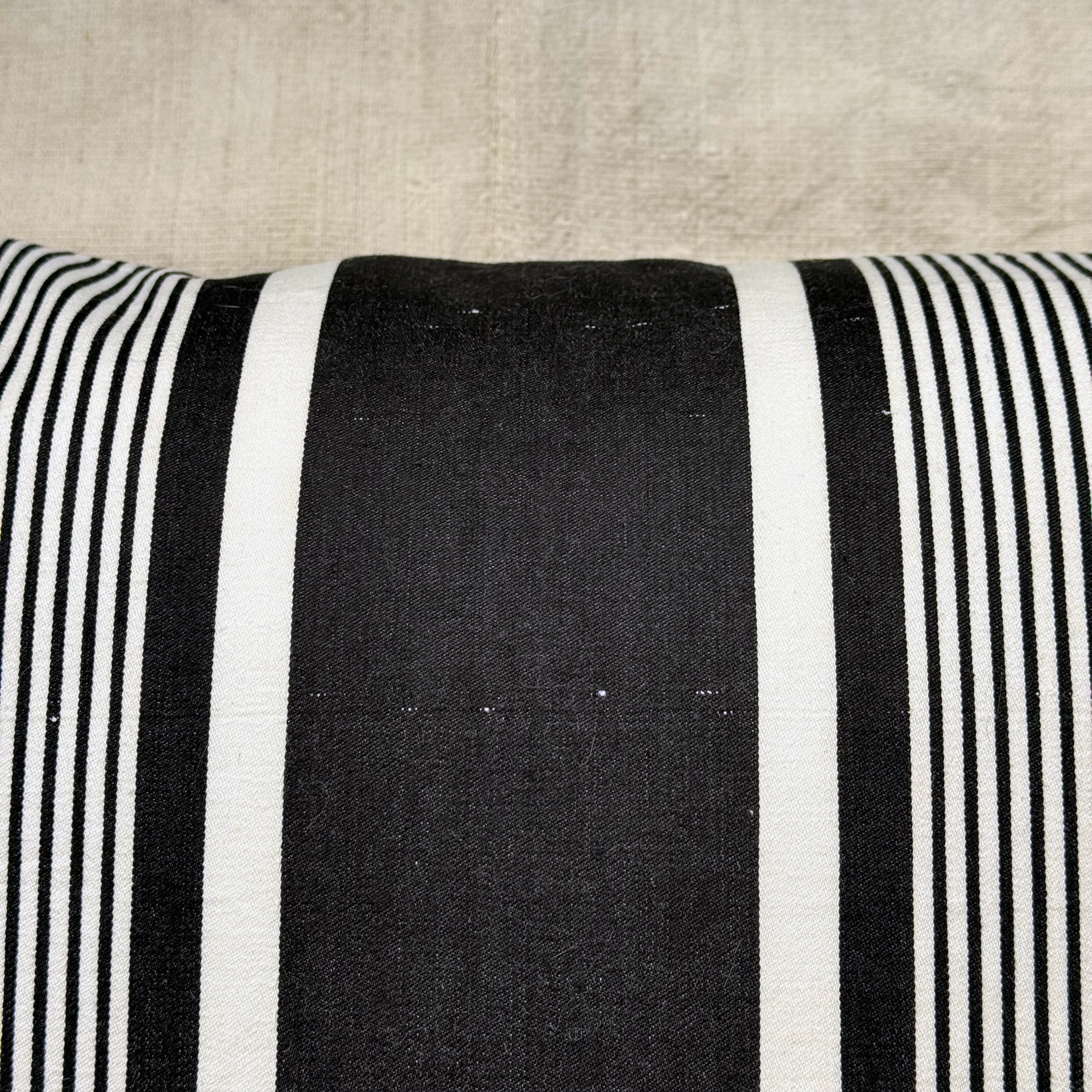 Custom 19th-century French Ticking Pillow (#3-02) - Image 3