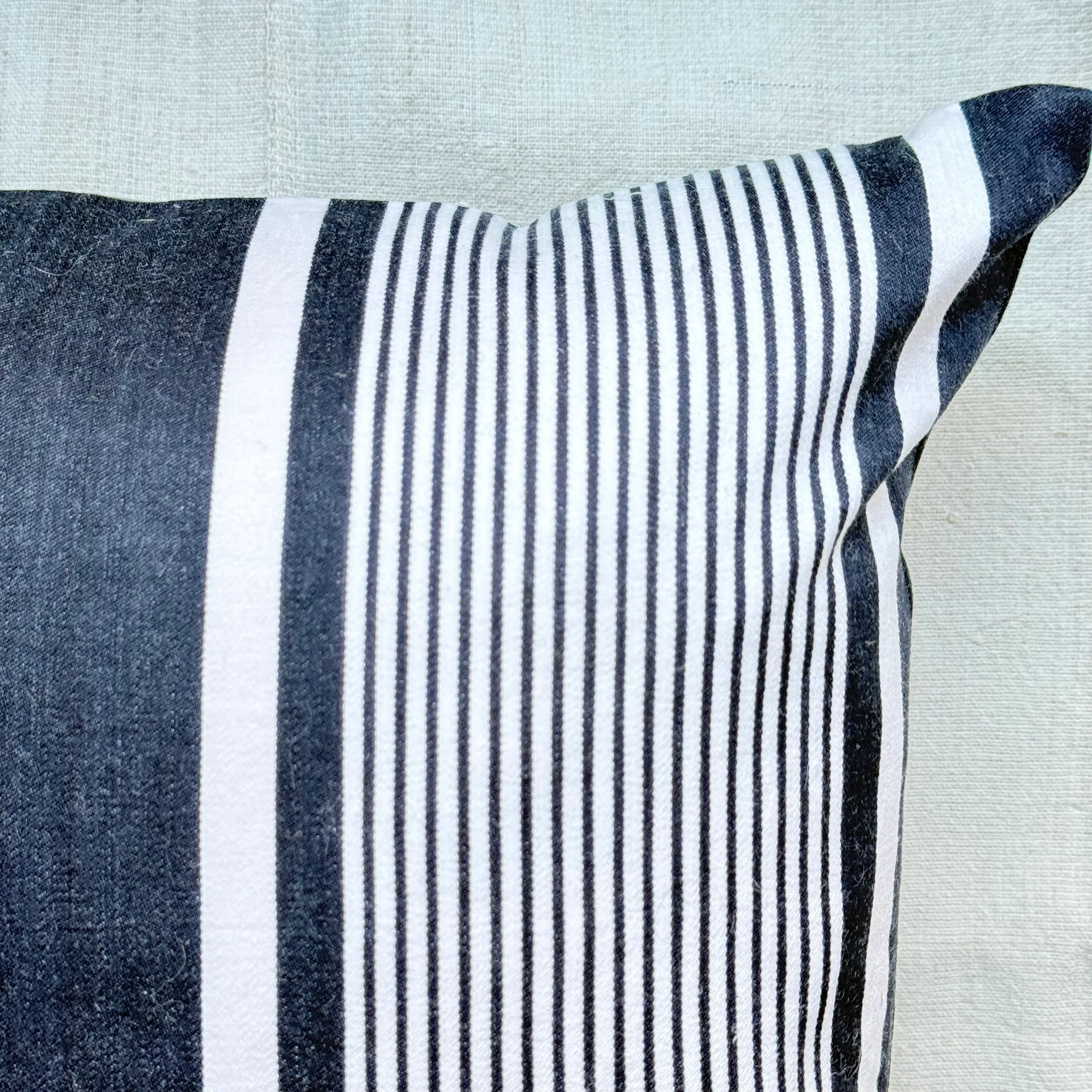 Custom 19th-century French Ticking Pillow (#3-03) - Image 3