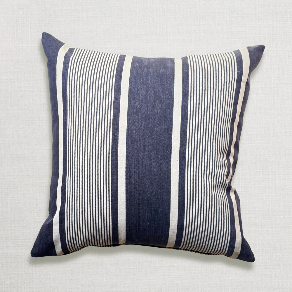 Custom 19th-century French Ticking Pillow (#3-08) - Image 4
