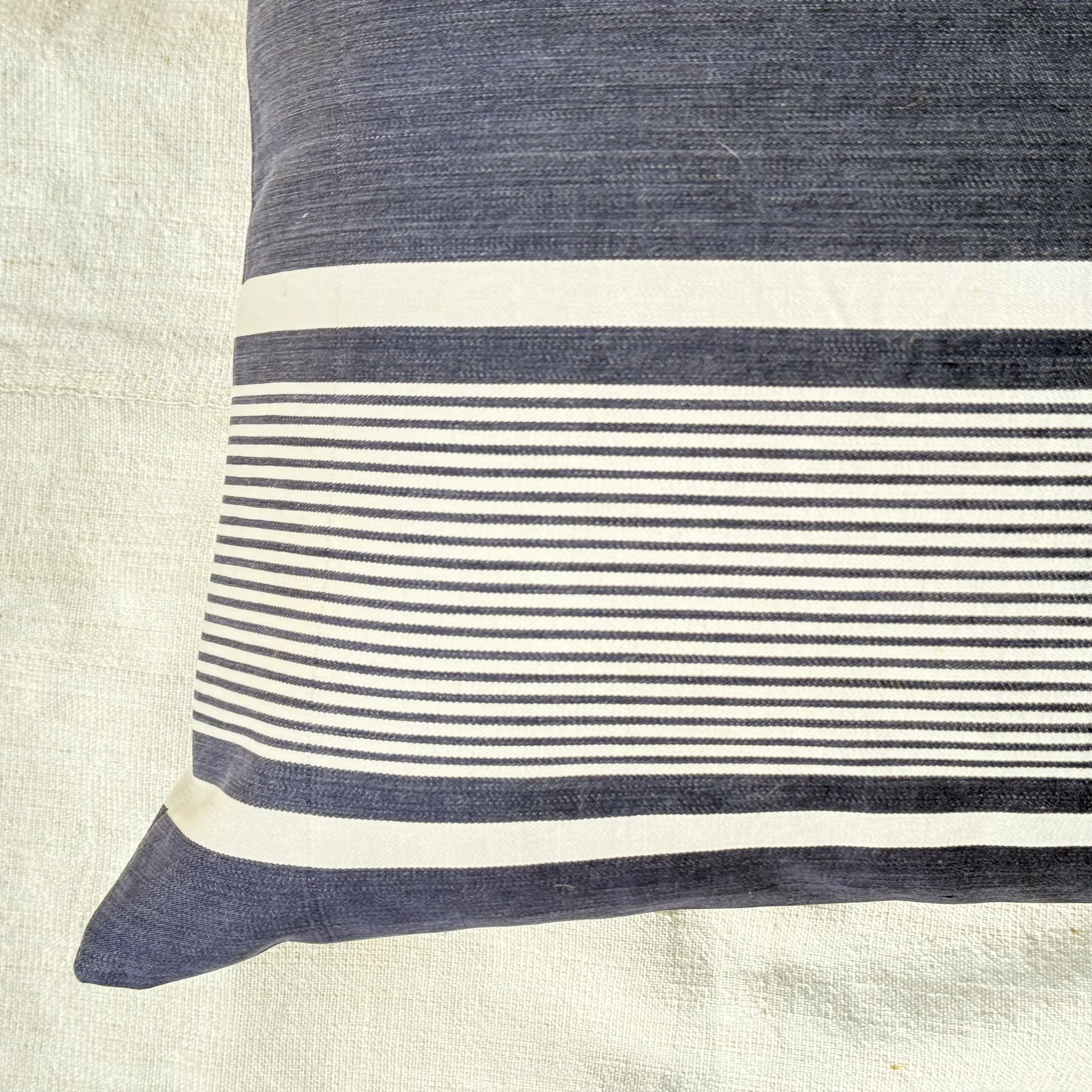 Custom 19th-century French Ticking Pillow (#3-08) - Image 5