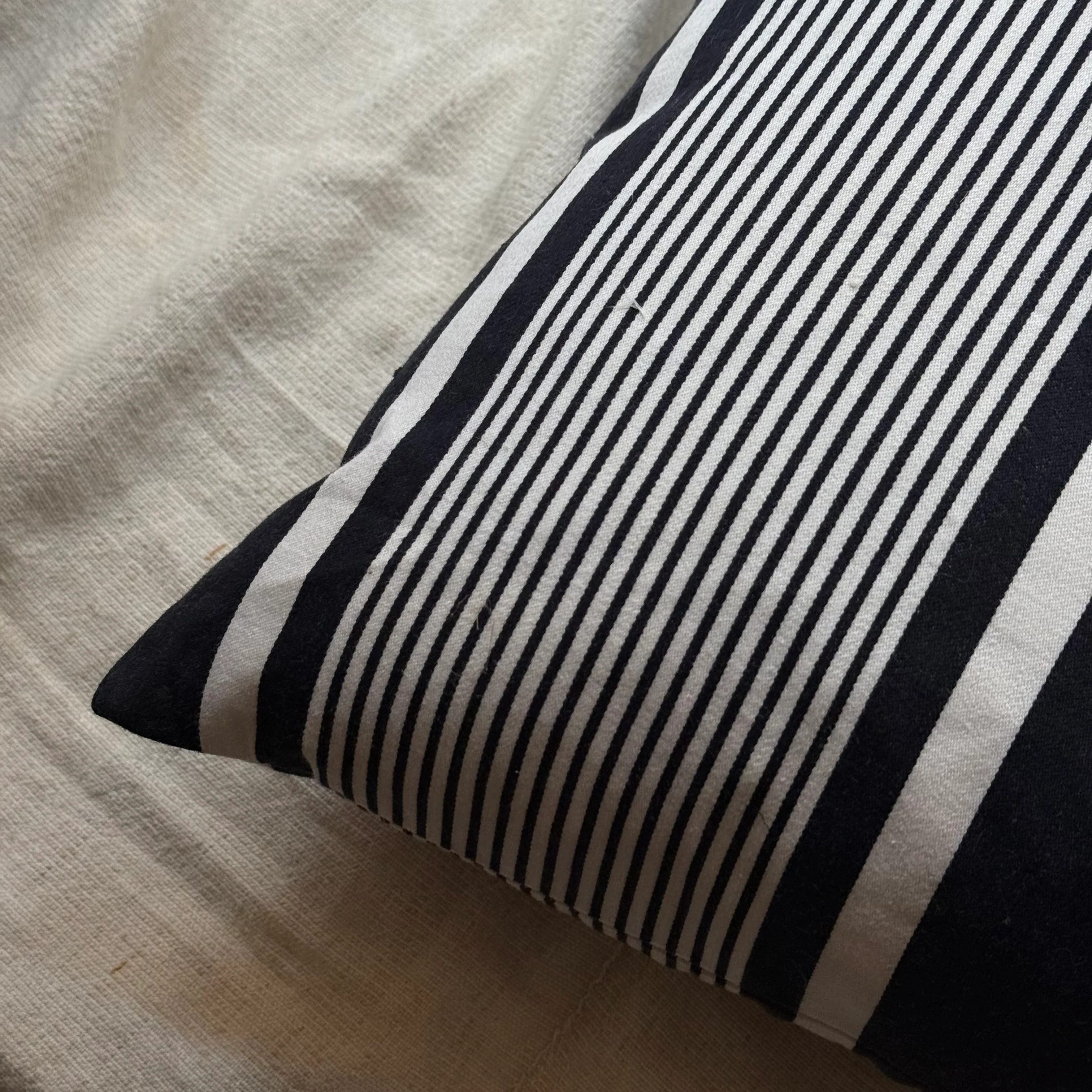 Custom 19th-century French Ticking Pillow (#3-10) - Image 5